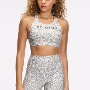 Peloton Women's Gray Leopard Sports Bra
